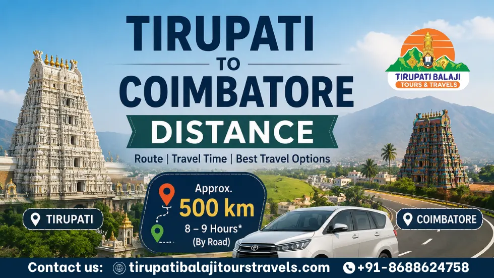 Taxi Services in Tirupati 100 Tirupati to Coimbatore Distance